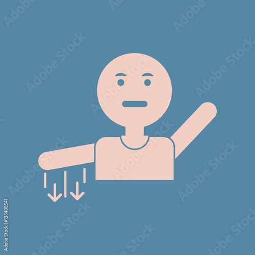 man with numb hand