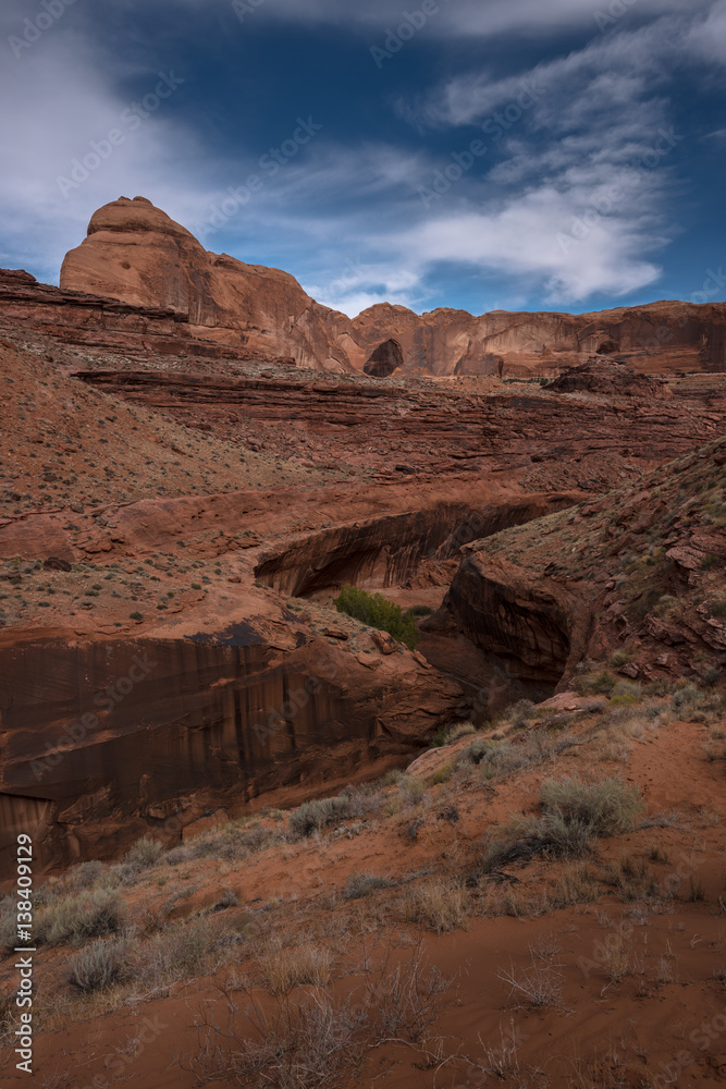 View from Crack in the Wall towards Stevens Arch and Escalante River Utah