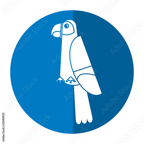 scarlet macaw tropical bird shadow vector illustration eps 10