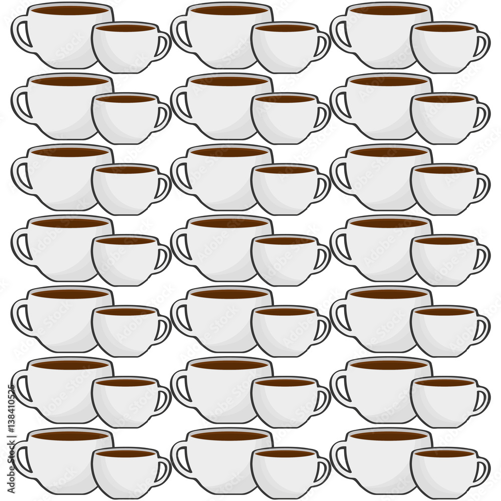 cup coffee porcelain seamless pattern design vector illustration eps 10
