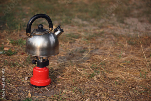 kettle on a burner
