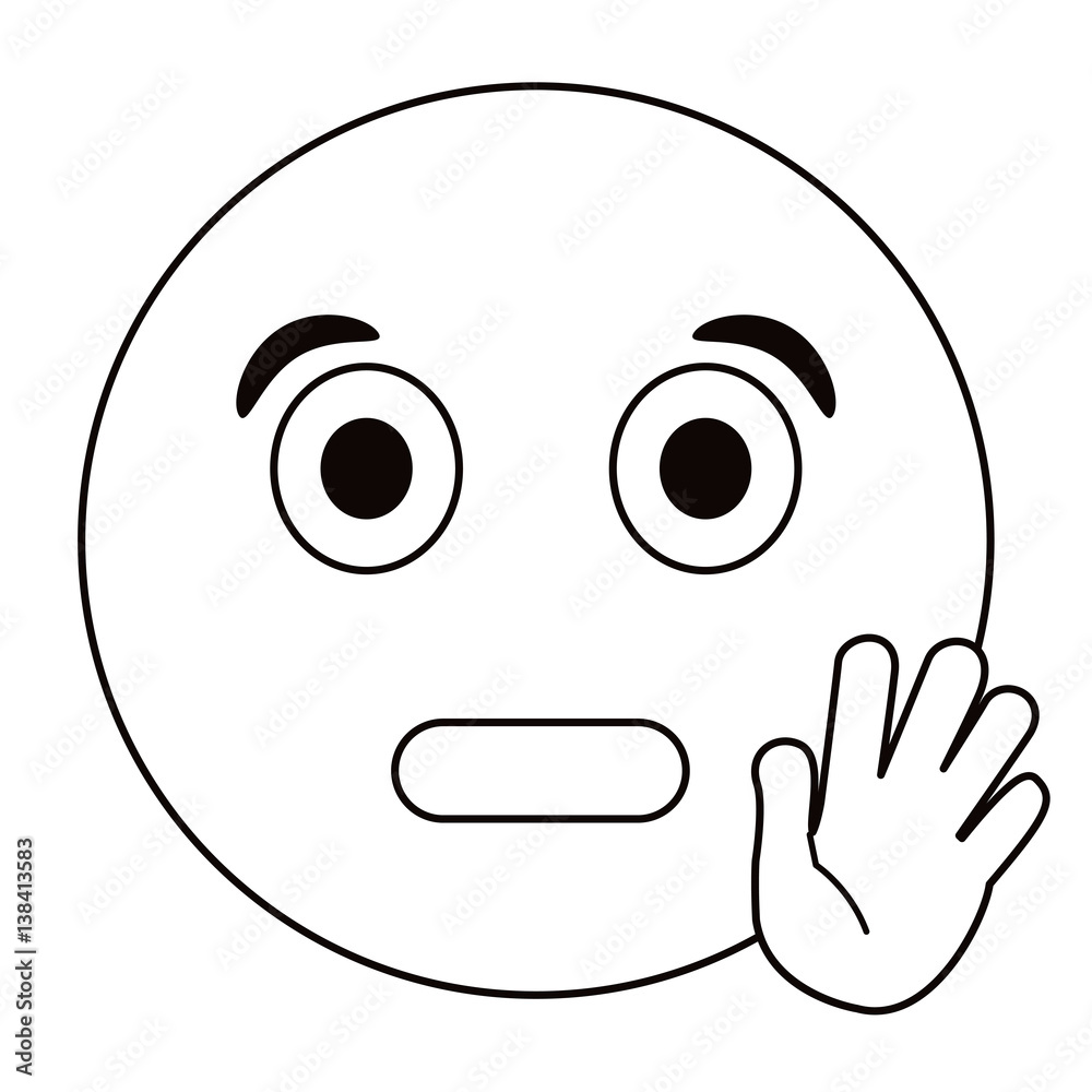 Fototapeta premium surprised emoticon funny thin line vector illustration eps 10