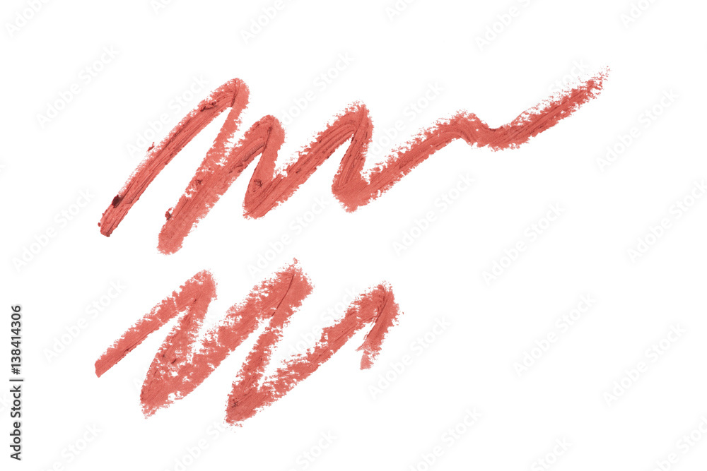 Red color lipstick paint stroke on background Red color lipstick paint stroke on background