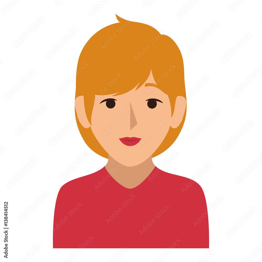colorful silhouette half body woman with blond hair vector illustration colorful silhouette half body woman with blond hair vector illustration