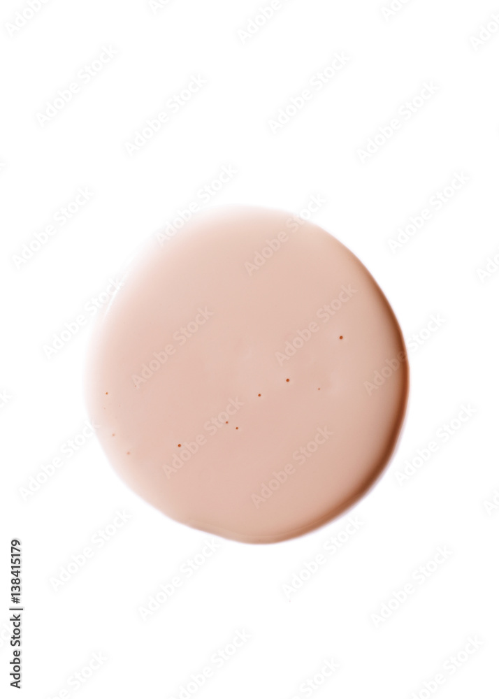 Pink color foundation round drop on background Pink color foundation round drop on background