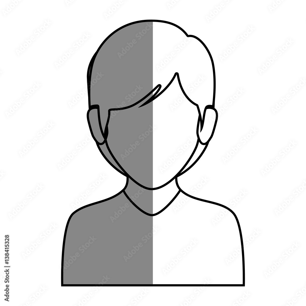 silhouette faceless half body woman with short hair vector illustration silhouette faceless half body woman with short hair vector illustration