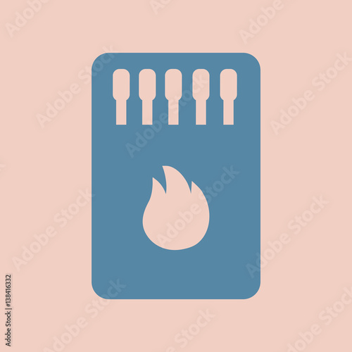 flat icon Matchbox and matches