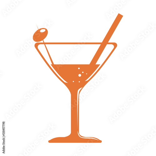 tropical cocktail drink icon vector illustration design