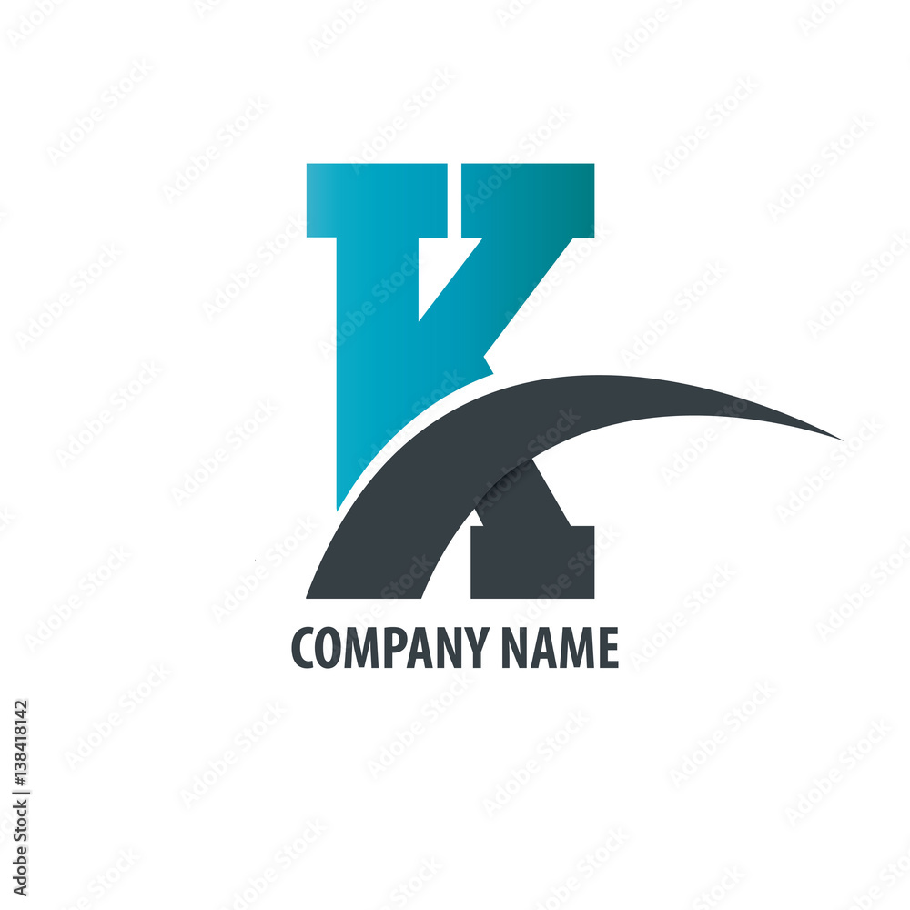 Initial Letter K Isolated Swoosh Logo Initial Letter K Isolated Swoosh Logo