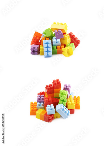 Pile of multiple toy bricks