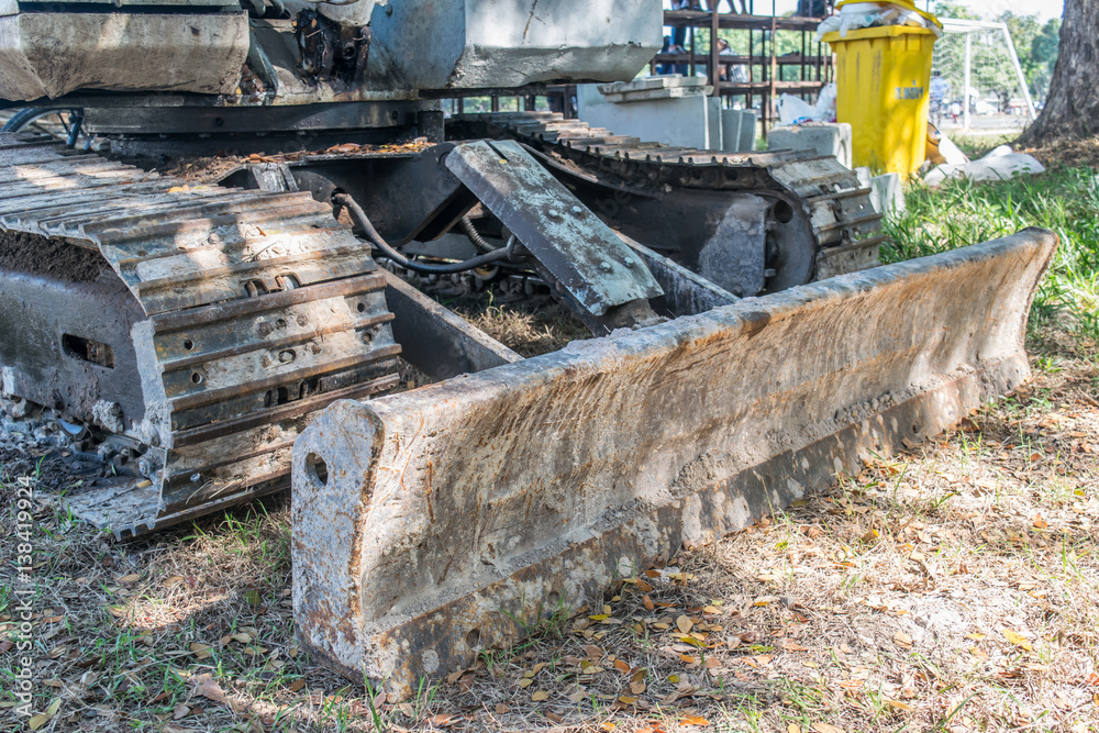 Fototapeta premium close up construction machinery digger