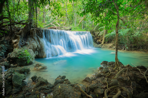 Waterfall in the forest at Huay Mae Kamin waterfall National Park  Thailand