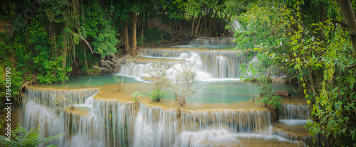 Waterfall in the forest at Huay Mae Kamin waterfall National Park, Thailand