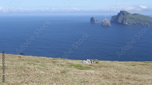 Isle of Boreray viewed from Hirta St Kilda Scotland
