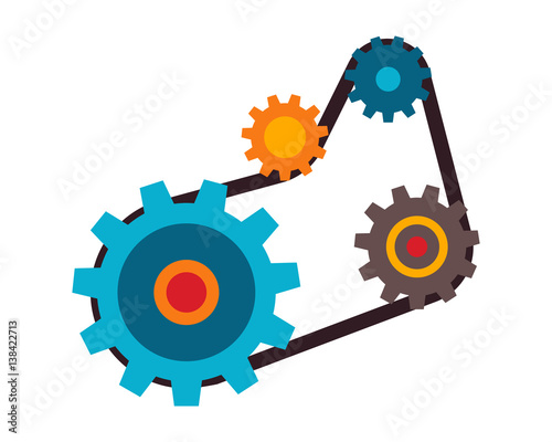 Machine parts different mechanism vector illustration.