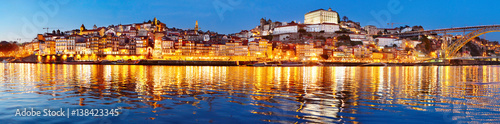 Porto twilight panoramic view, Portugal