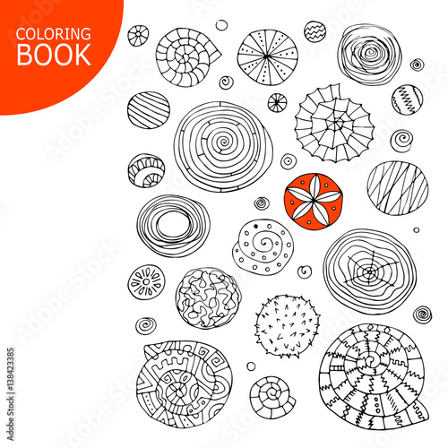 Abstract spirals and circles. Sketch for your coloring book