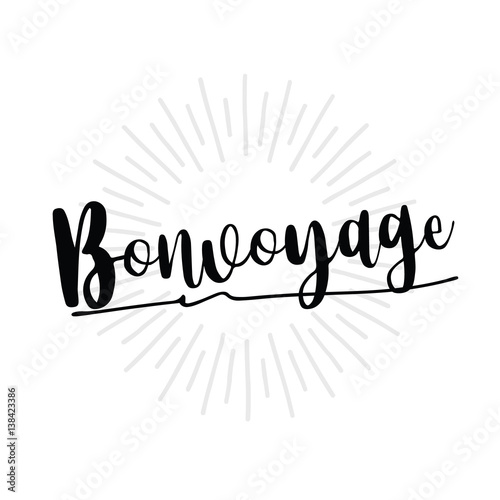 bonvoyage lettering overlay set. Calligraphy photo graphic design element. Sweet cute inspiration typography. photo