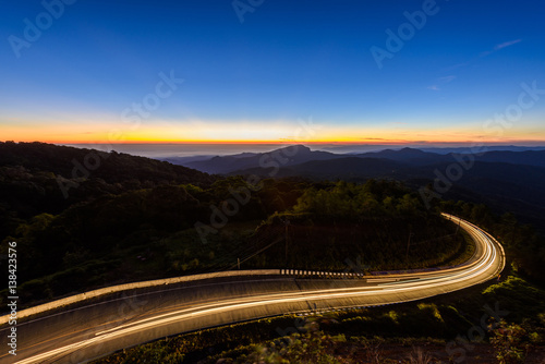 Doi Inthanon National park in the sunrise at Chiang Mai Province, Thailand