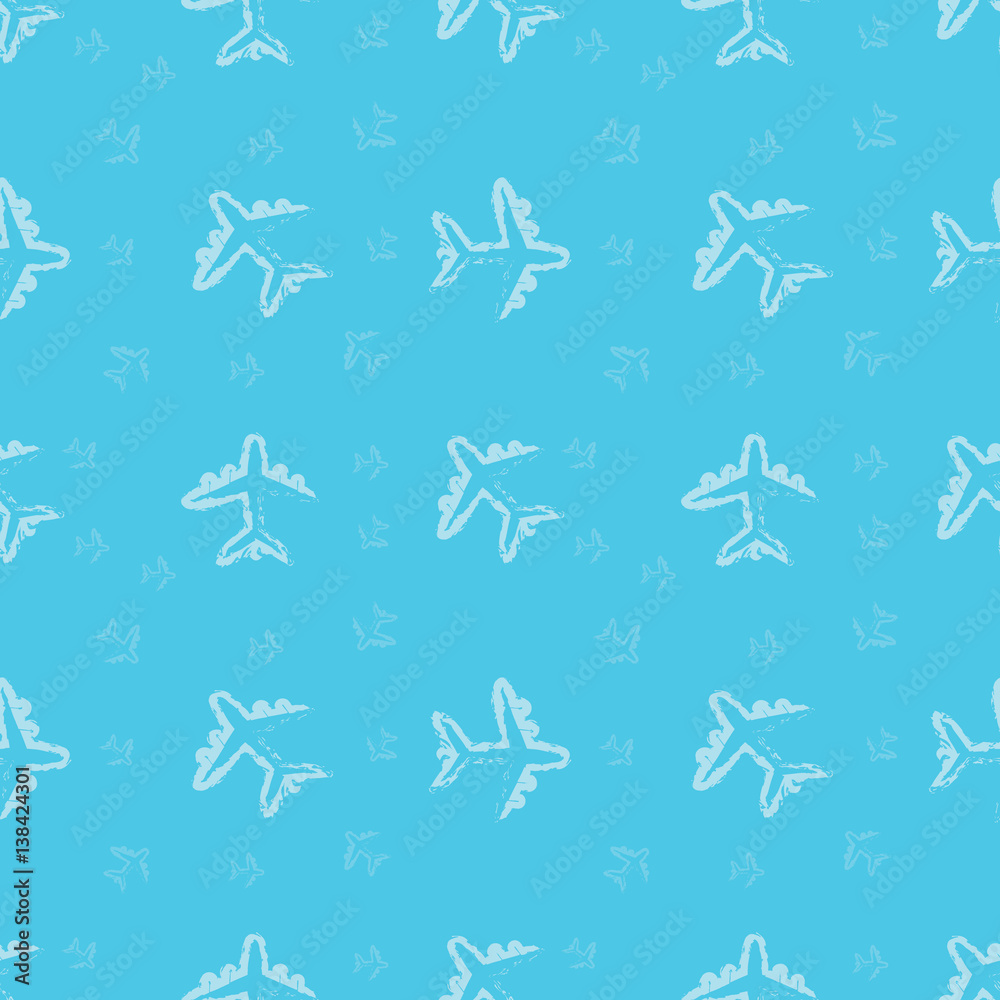 seamless pattern with airplanes.vector illustration.
