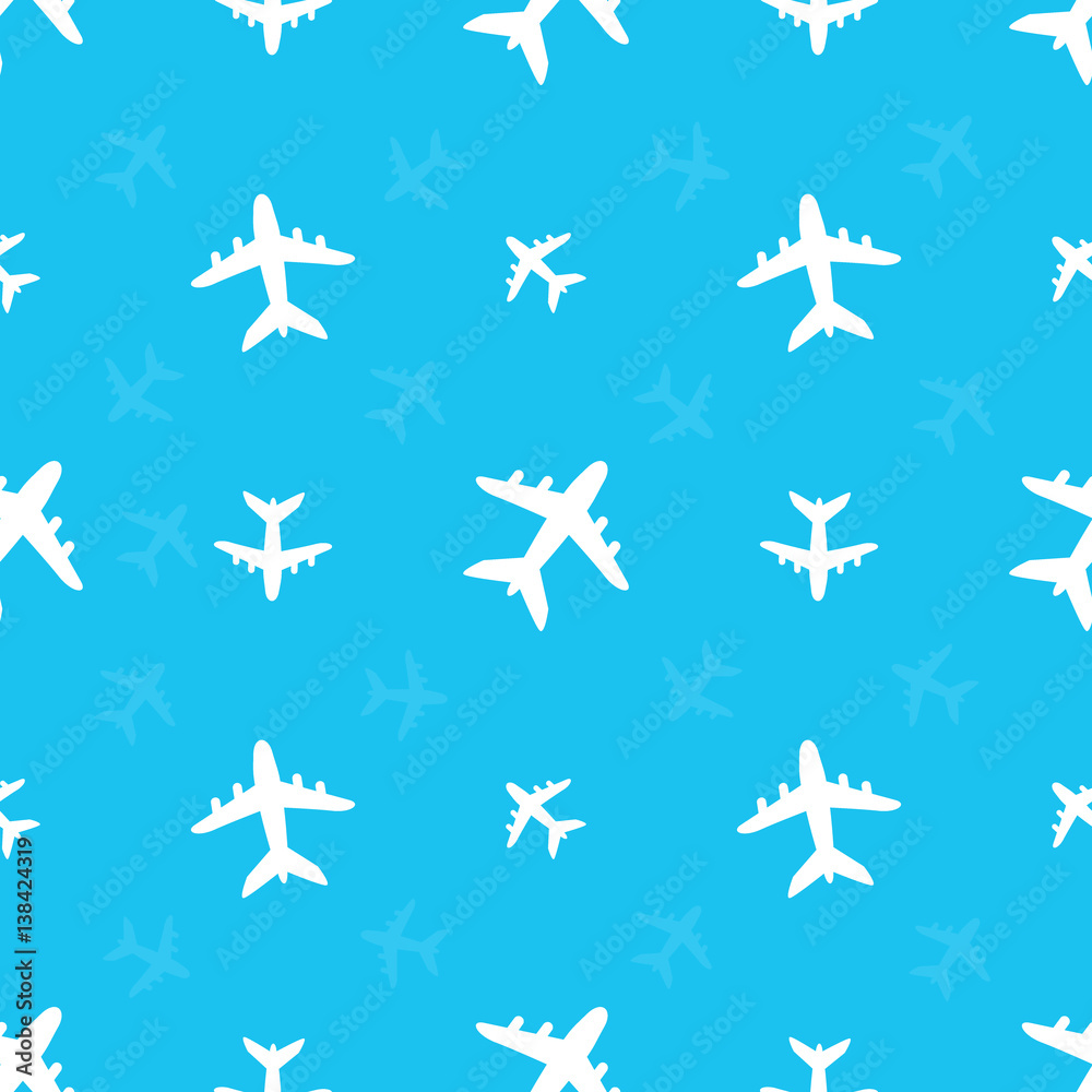 Fototapeta premium seamless pattern with airplanes.vector illustration.