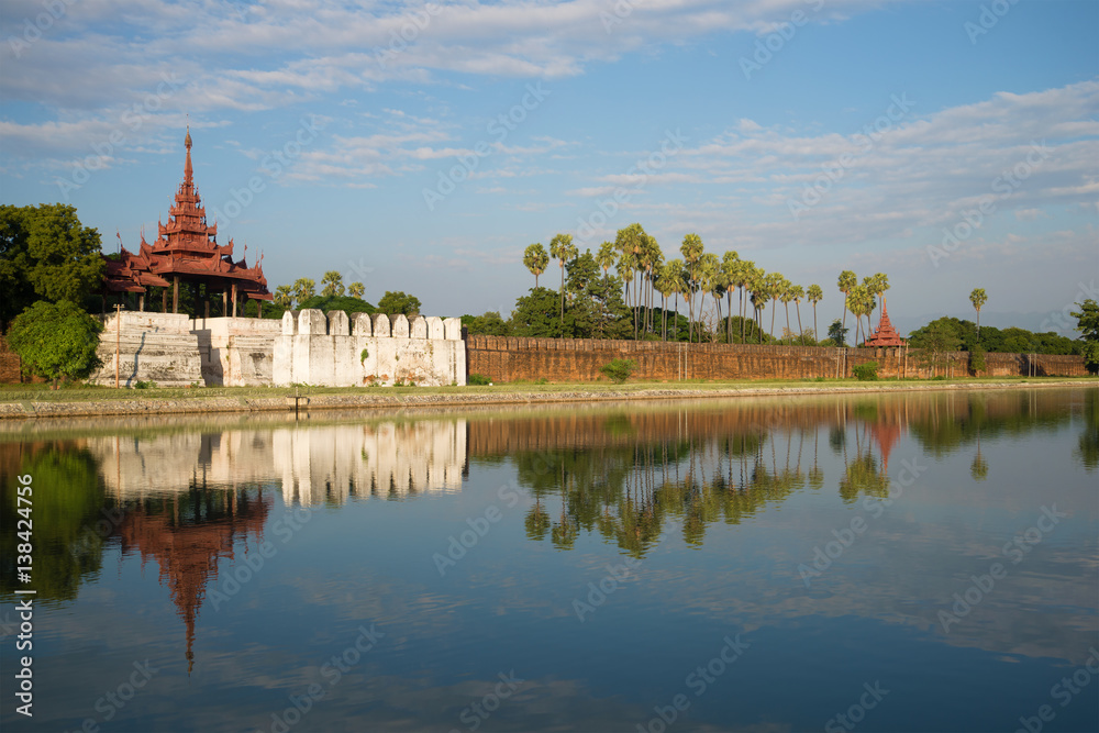 Old Bastion and a defensive wall of the Old city. Mandalay, Myanmar