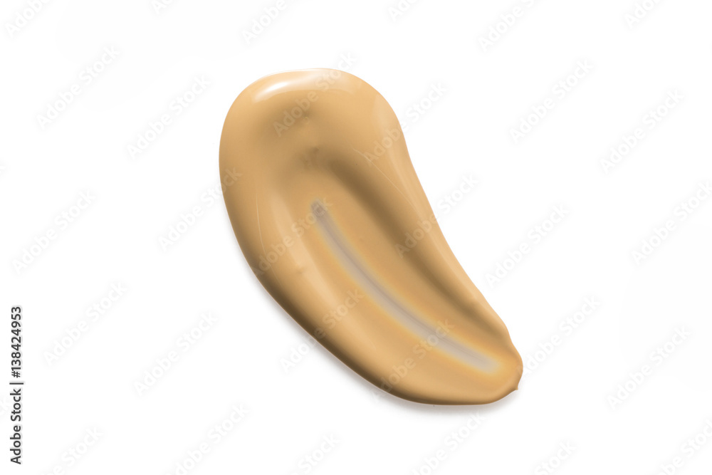 Fototapeta premium Make up base foundation smudge on background