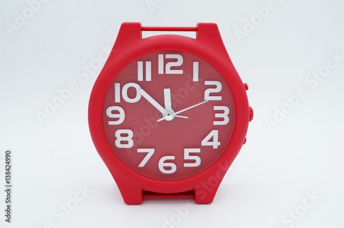 Red clock isolated