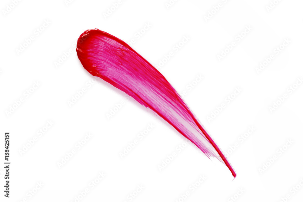 Pink color lip gloss paint drop on background Pink color lip gloss paint drop on background