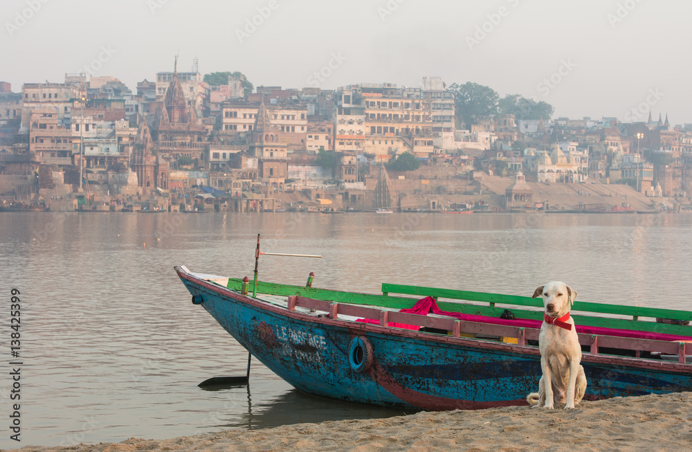 Holy city Varanasi and Ganges river