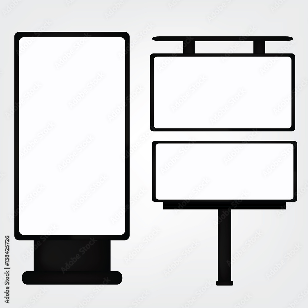 Obraz premium Set blank big billboard. Mockup for your advertisement and design.