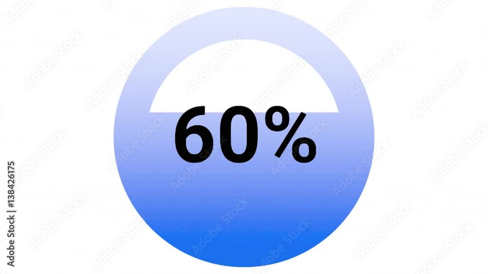 A loading animation: an increasing progress number (percent) and a blue circle being filled up. Use: fake mock page buffering. White background.
A loading animation: an increasing progress number (percent) and a blue circle being filled up. Use: fake mock page buffering. White background.