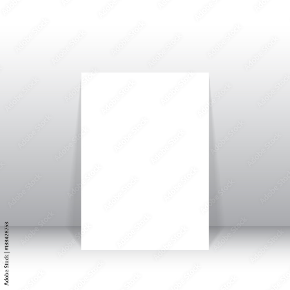 Vector of grey empty studio room with poster background, template mock up for display of content or product