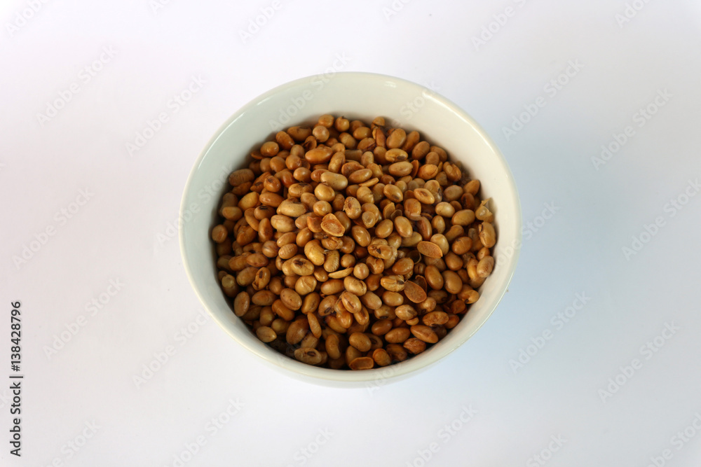  a bowl of spill fried soybean