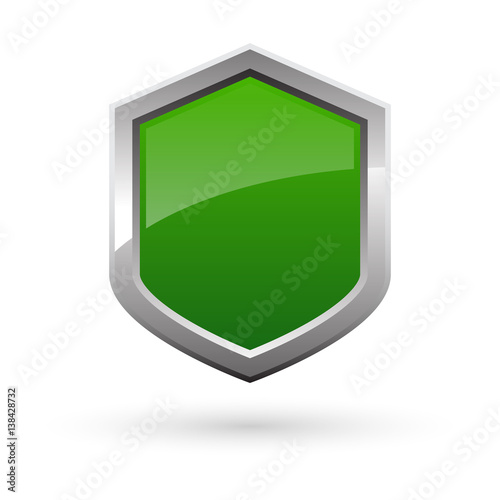 green shield with shadow on...