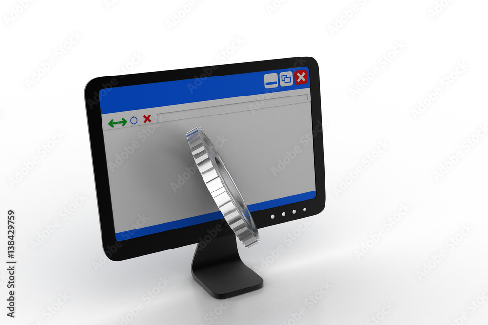 Computer monitor with gear Computer monitor with gear