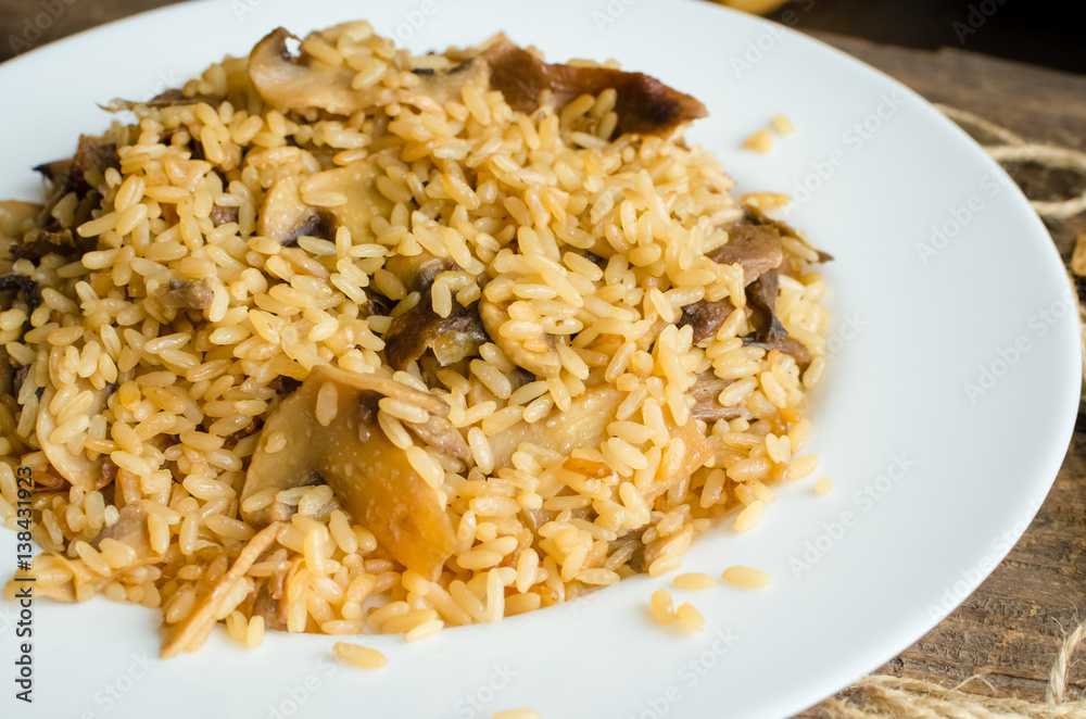 Homemade traditional Italian mushroom risotto Homemade traditional Italian mushroom risotto