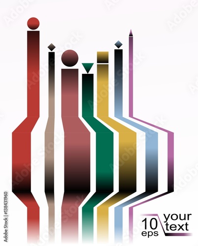 Colorful arrows with figures