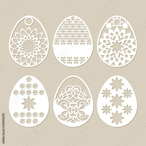 Set stencil easter eggs