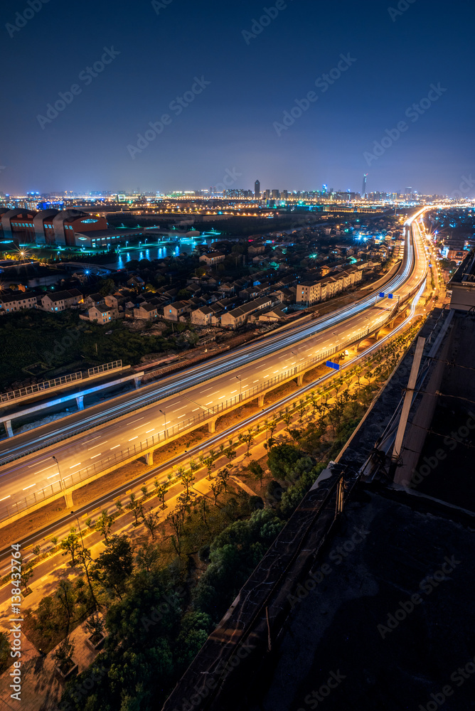 urban traffic road with cityscape in modern city of China.