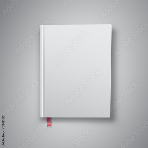 Realistic book with white cover. Mock Up of books. Vector illust