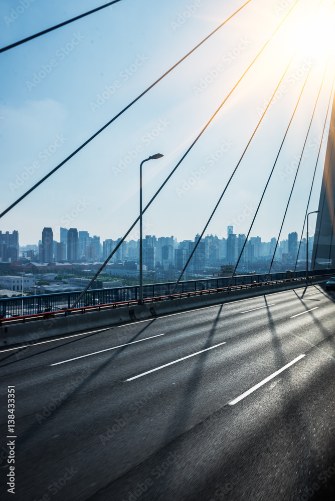 Obraz premium urban traffic road with cityscape in modern city of China.