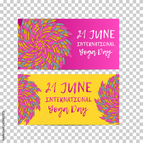 Vintage template design vector illustration of international yoga day