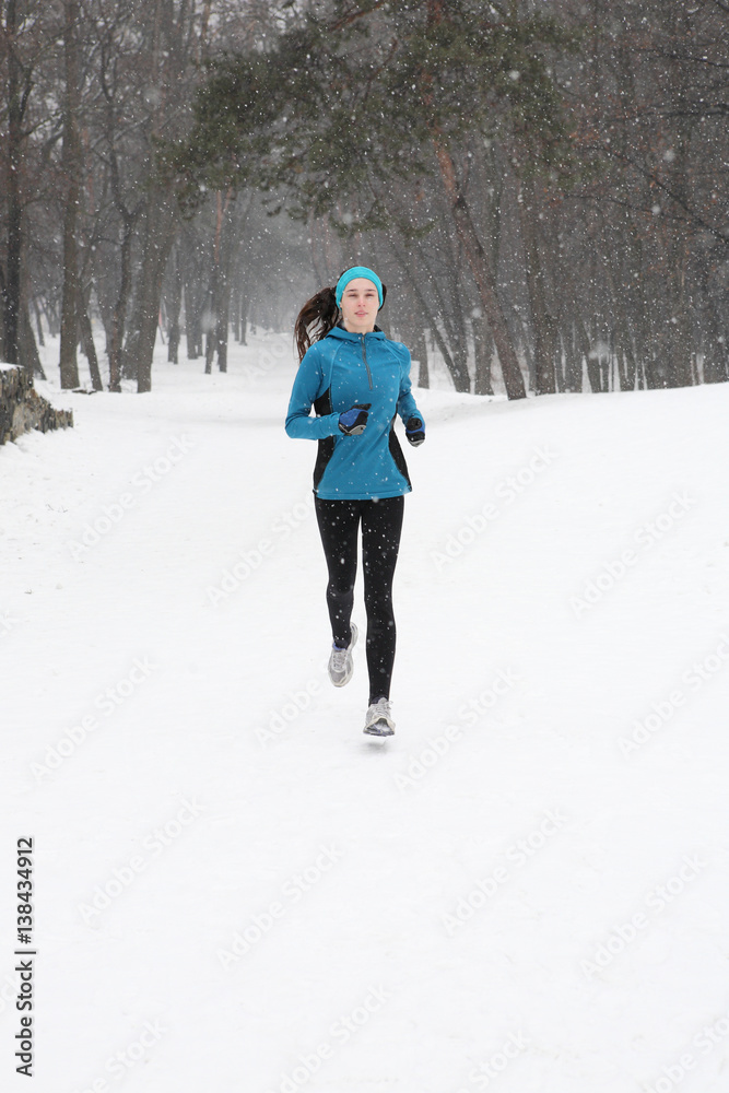 The young woman training in Winter Park