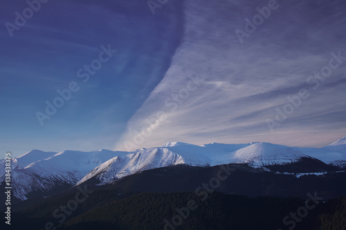 Winter mountain view of Chornogora
