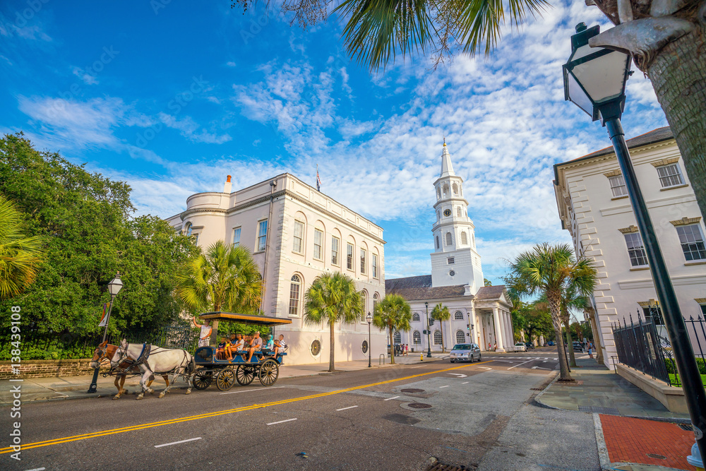 Naklejka premium Historyczne centrum miasta Charleston