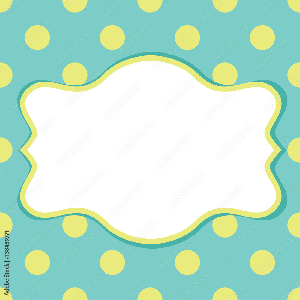 Vignette frame on a polka dot background Vignette frame on a polka dot background