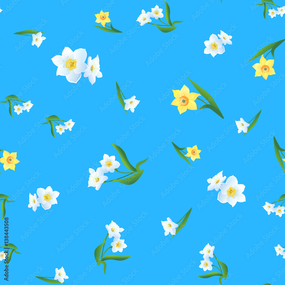 pattern with Yellow and White Daffodils-01 pattern with Yellow and White Daffodils-01