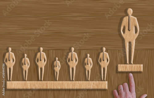 a concept of successful leader in wood texture