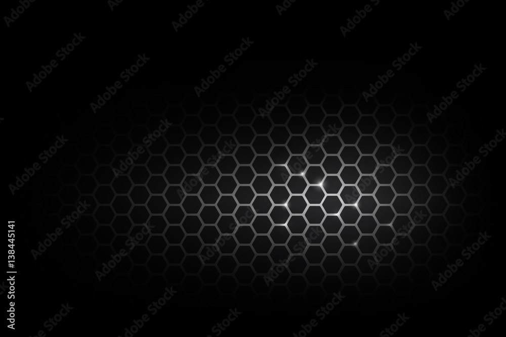 Dark and black with metal honeycomb pattern vector illustration eps 10